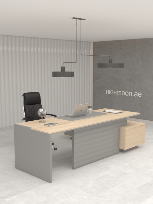 Smart Ash Light L Shaped Executive Desk
