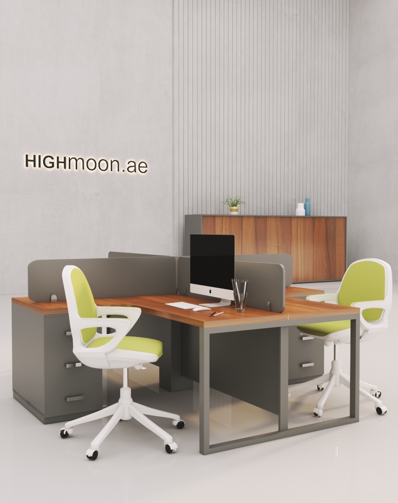 natural dijon walnut workstation with grey legs