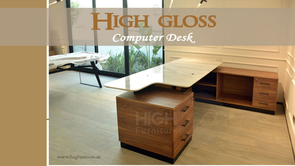 high gloss computer desk