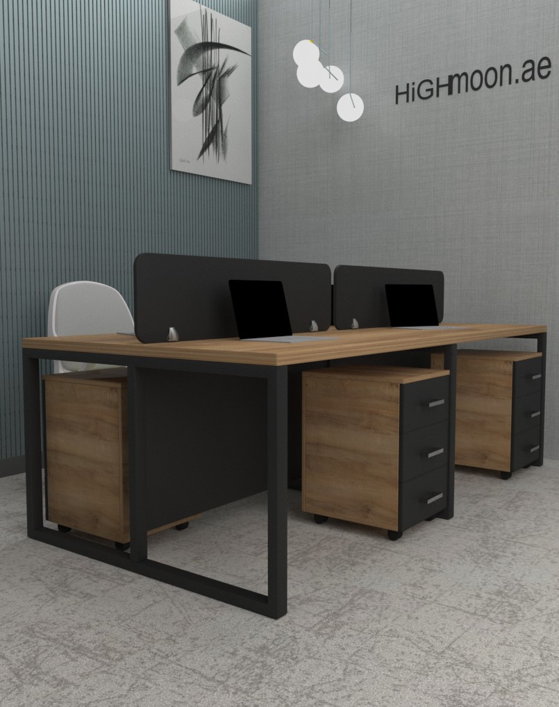 Natural Pacfic Walnut workstation with black legs