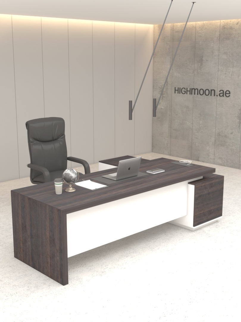 Fuma executive desk with white panel
