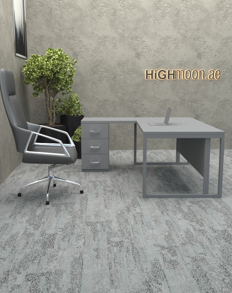 full grey executive desk