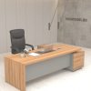 troia walnut executive desk with grey panel