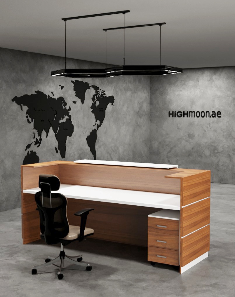 Skep Reception Desk With White Panel