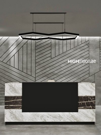 Skep Reception Desk With Black Panel