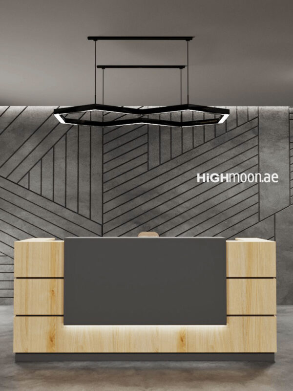 Skep Reception Desk With Grey Panel