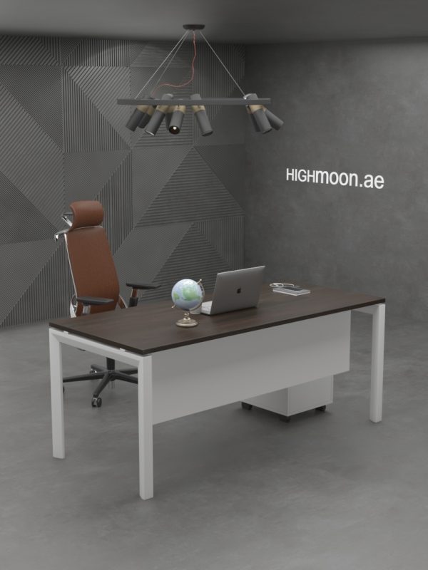 Pyramid Economic Straight Desk With White Leg