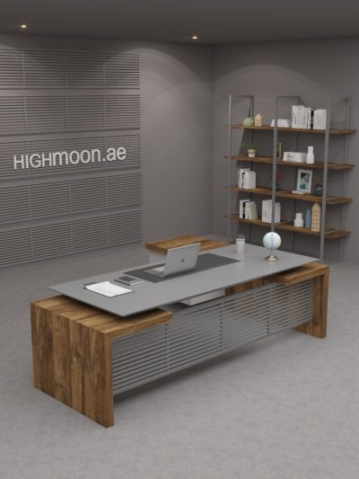 Mars L Shaped Executive Desk With Grey Panel