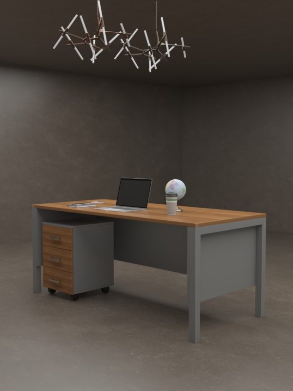 Lemon Economic Straight Desk With Grey Leg