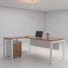 Mango Economic L Shaped Desk With White Panel