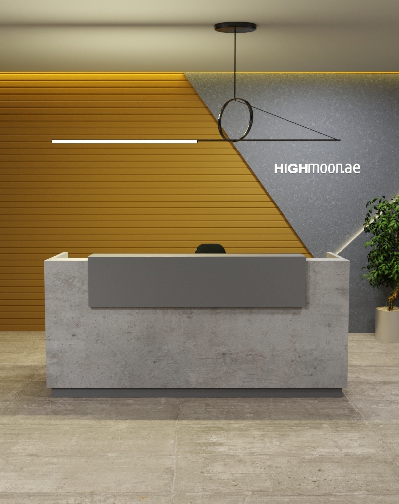 Lieu Series Reception Desk With Grey Panel
