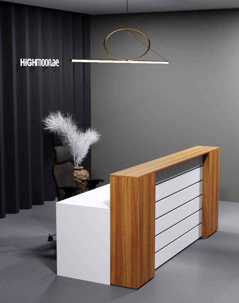 Brix Reception Desk With White Panel