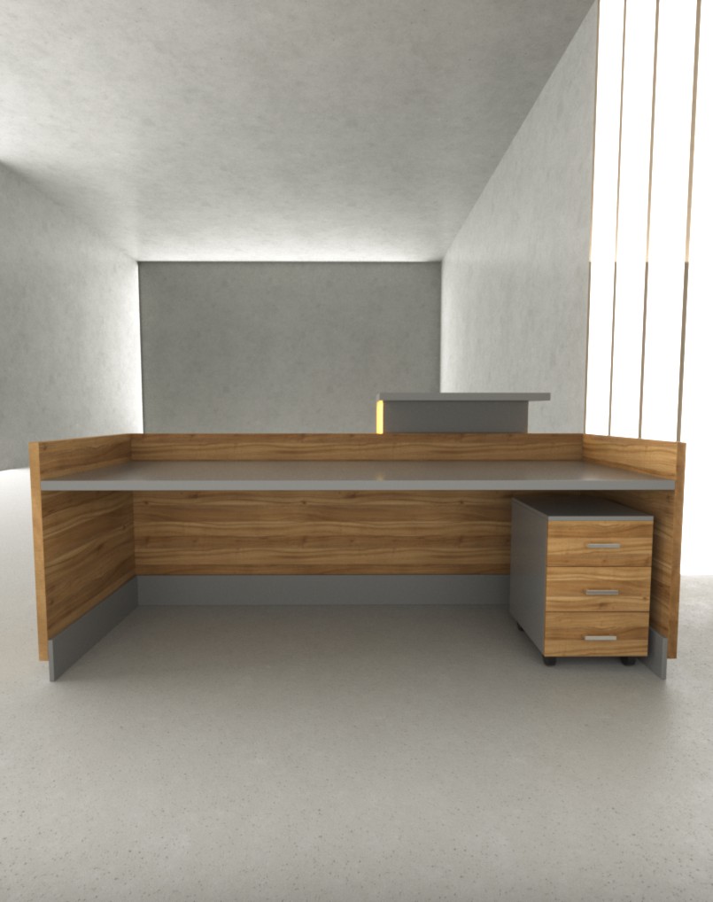 Blox Reception Desk With Grey Panel