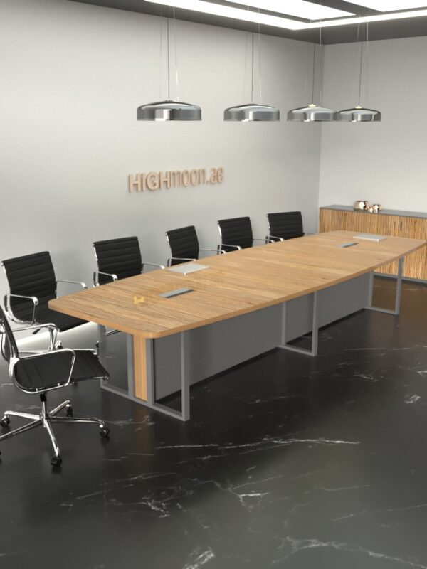 Large Conference Table With Grey Leg