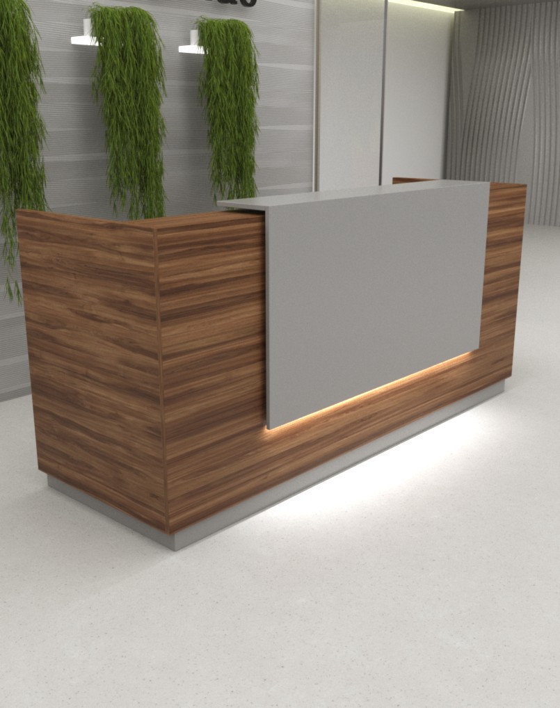 Myna Reception Desk With Grey Panel