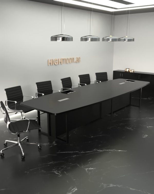 Aby Full Black Conference Table
