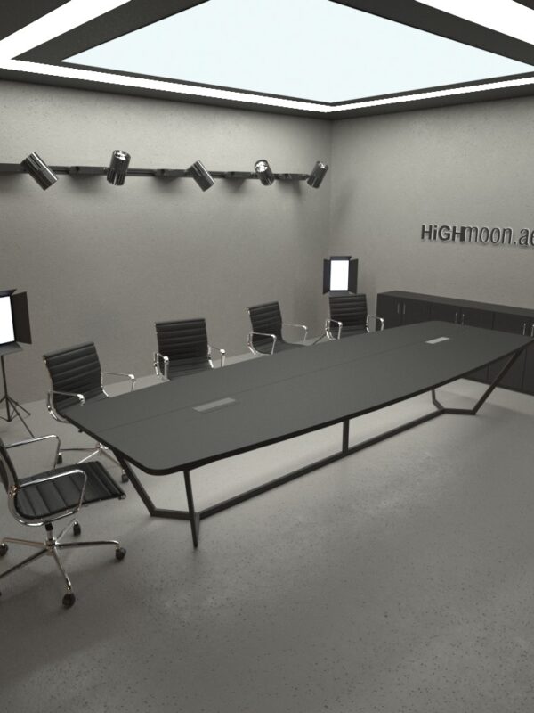 jade full black conference table with stripe