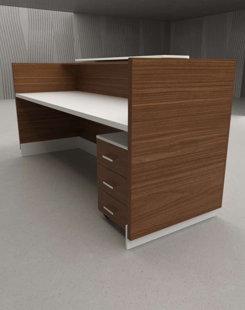 Myna Reception Desk With White Panel