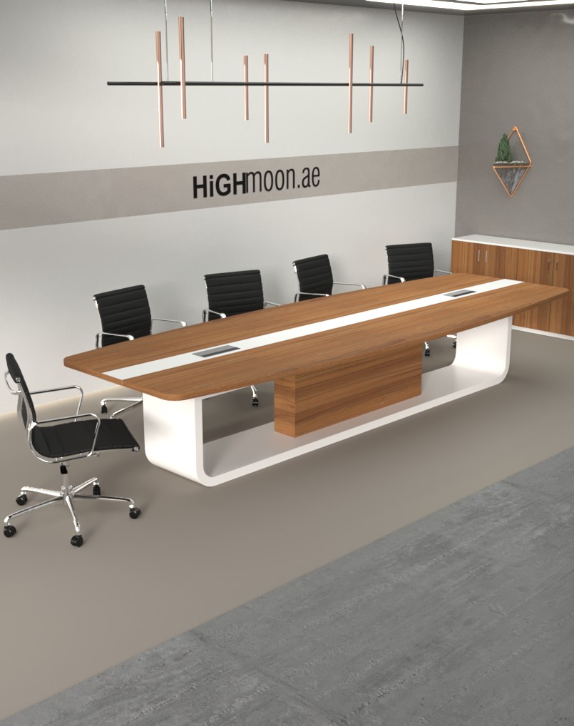 Large Conference Table With White Leg