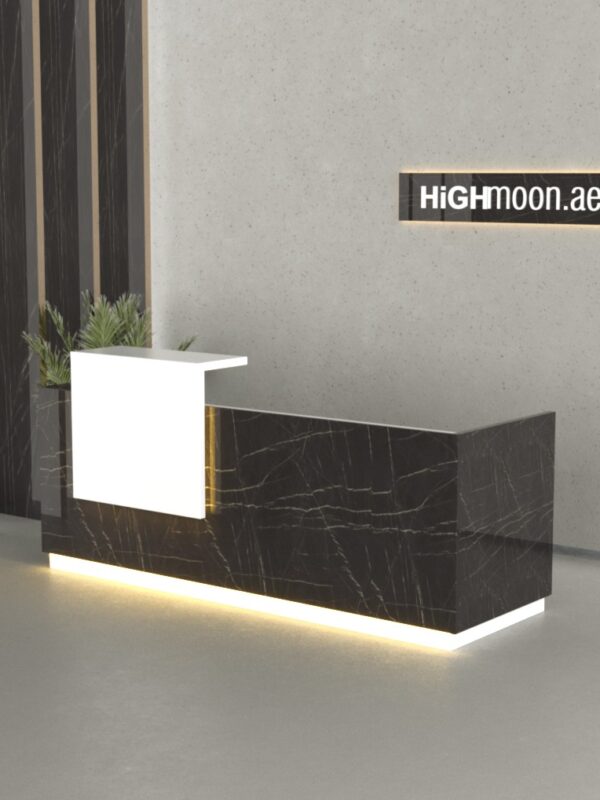 Blox Reception Desk With White Panel