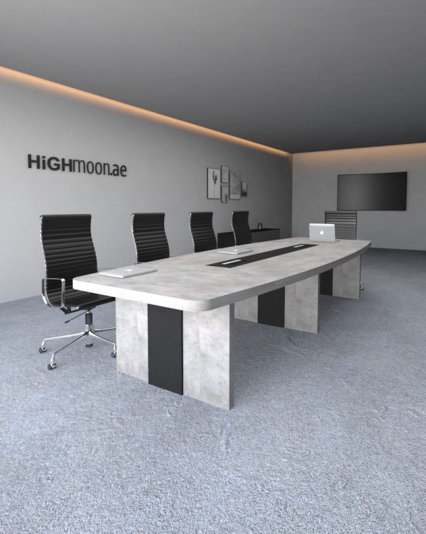 Risk Curved Conference Table With Black Stripe