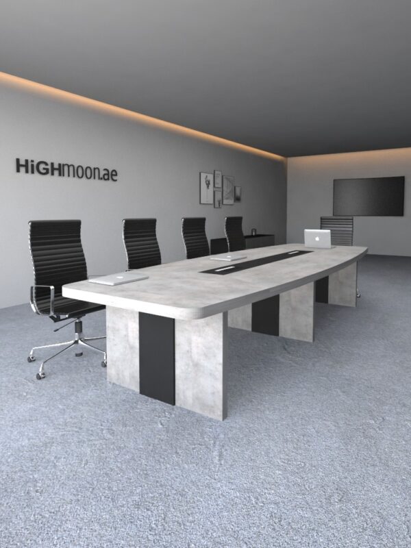 Risk Curved Conference Table With Black Stripe