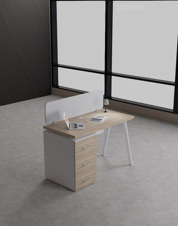 Orange Series Solo Workstation With White Leg