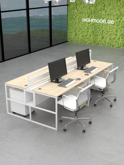 Magnet 4 cluster Workstation With White Leg