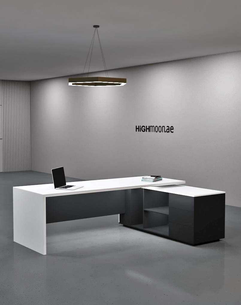 Nexus L Shaped Executive Desk With Black Panel
