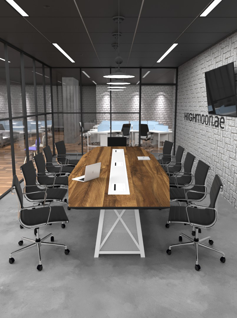 Indus Conference Table With White Leg