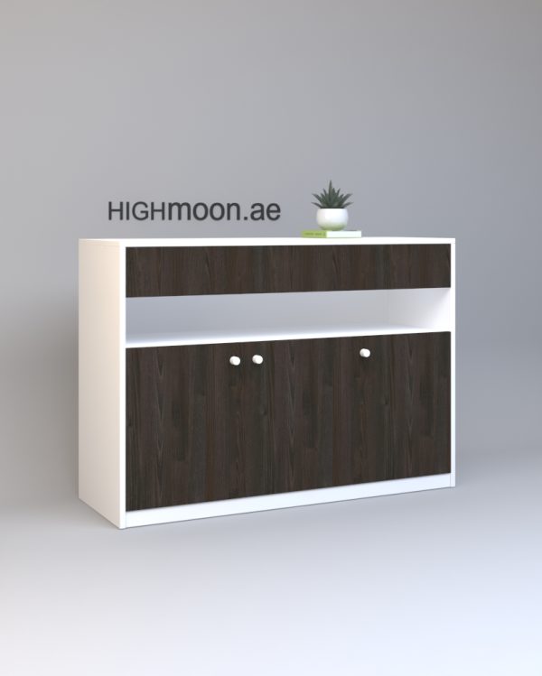 Apple Low Height Medium Credenza With White Body