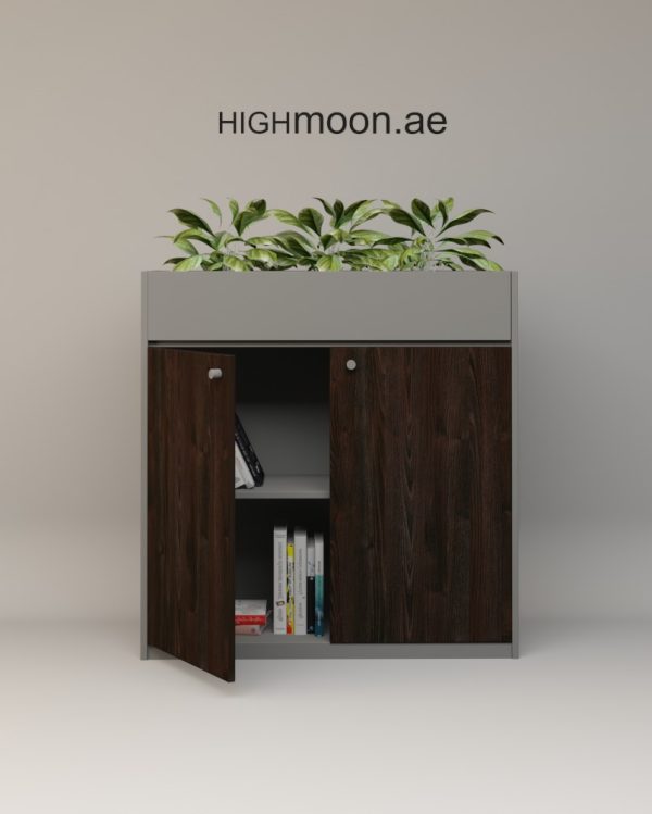 Planter Two Door Low Height Cabinet With Grey Body