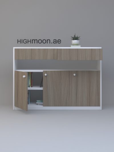 Apple Low Height Medium Credenza With White Body