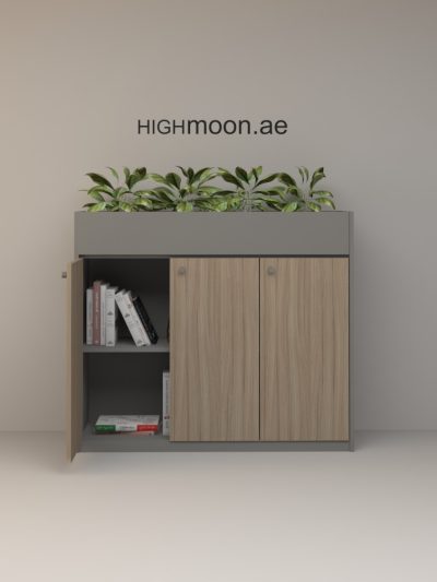 Planter 3 Door Low Height Cabinet With Grey Body