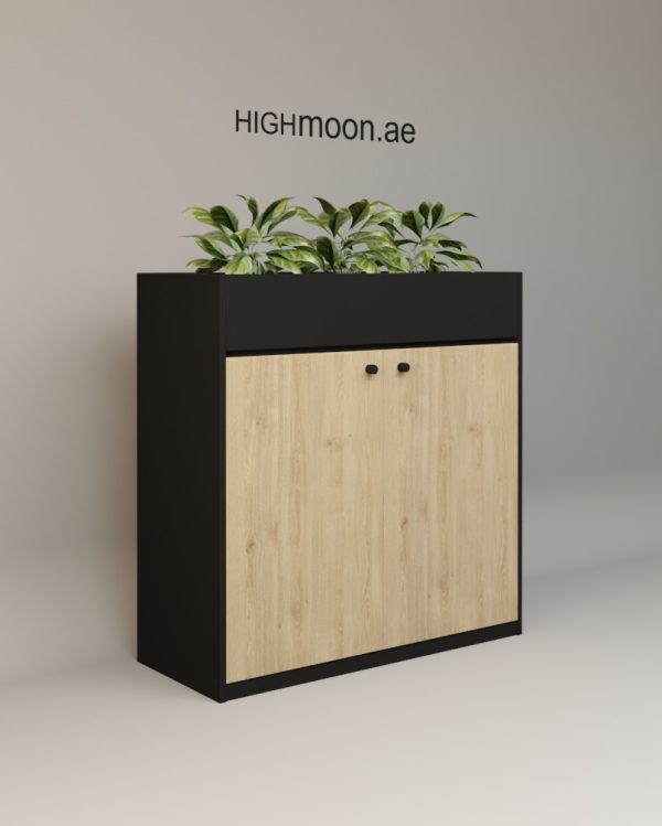 Planter Two Door Low Height Cabinet With Black Body