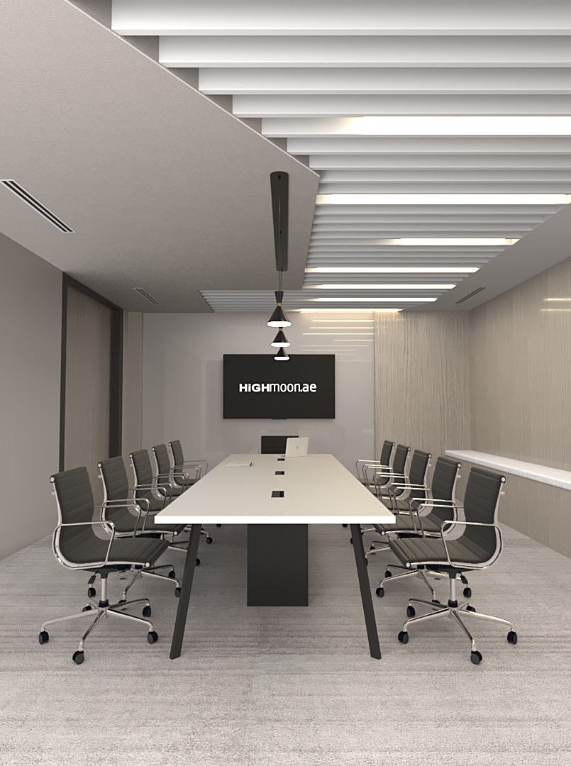 Orange Conference Table With Black Leg
