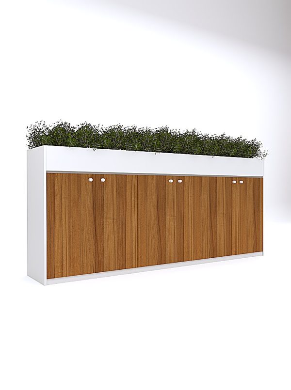 Planter 6 Door Low Height Cabinet With White Body
