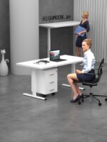 height adjustable desk with drawer, Abu Dhabi Height Adjustable Desk Supplier, Sit Stand Desk Abu Dhabi Store, Custom Made Office Sit Stand Desk Abu Dhabi,