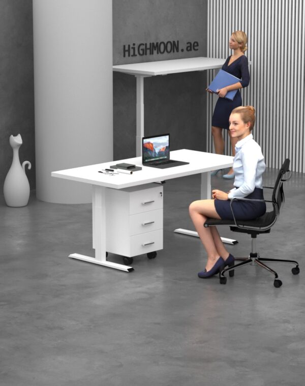 height adjustable desk with drawer, Abu Dhabi Height Adjustable Desk Supplier, Sit Stand Desk Abu Dhabi Store, Custom Made Office Sit Stand Desk Abu Dhabi,