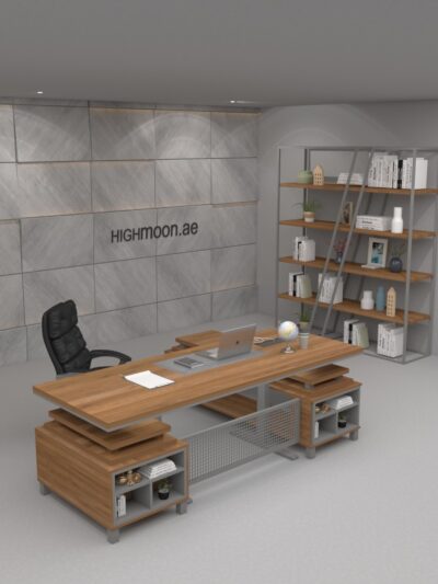 Angel Height Adjustable Ergonomic Executive Desk With Grey Leg