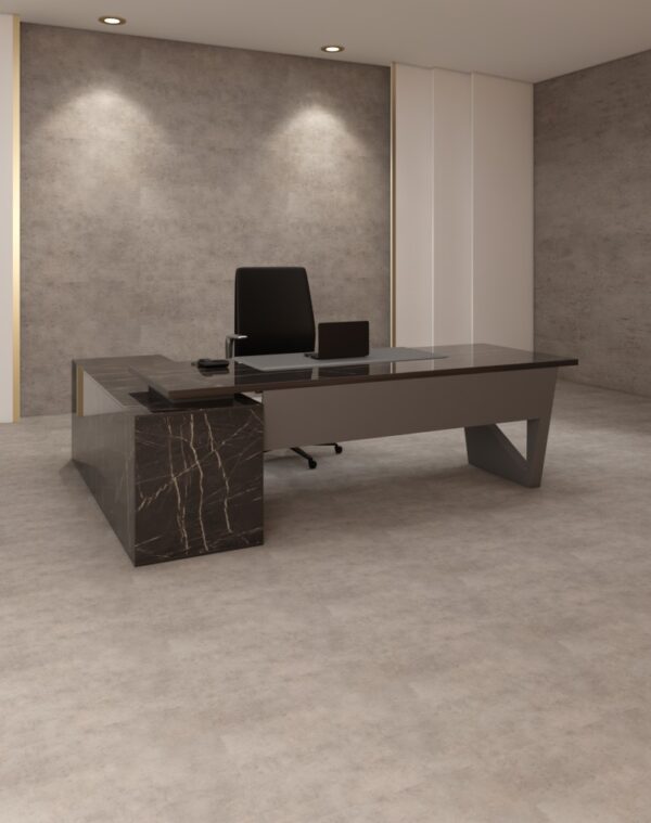 Ogus L Shaped Executive Desk With Grey Panel