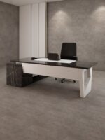 Ogus L Shaped Executive Desk With White Panel