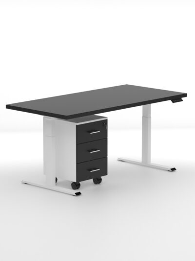 height adjustable desk with drawer