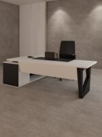 Ogus L Shaped Executive Desk With Black Panel