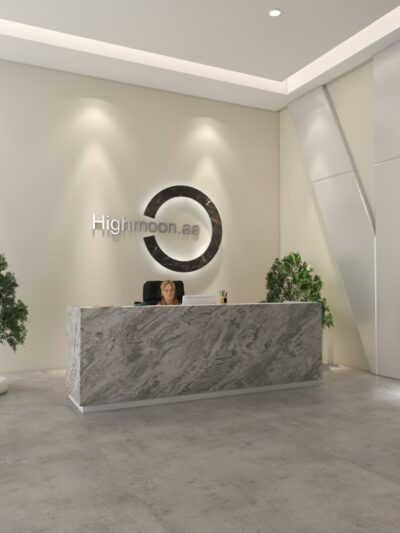 Rok Reception Desk With White Panel