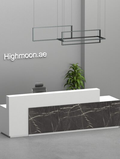Leath Reception Desk With White Panel