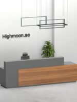 Leath Reception Desk With Grey Panel
