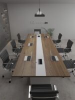 Quad Conference Table With Grey Leg (Straight Top)