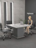 Apple Square Meeting Table With Grey Leg
