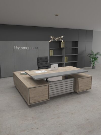 Kora Ergonomic Desk With Grey Leg